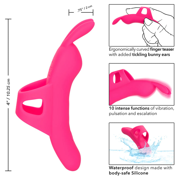 Neon Vibes The Flirty Vibe Rechargeable Silicone Finger Vibrator - Pink