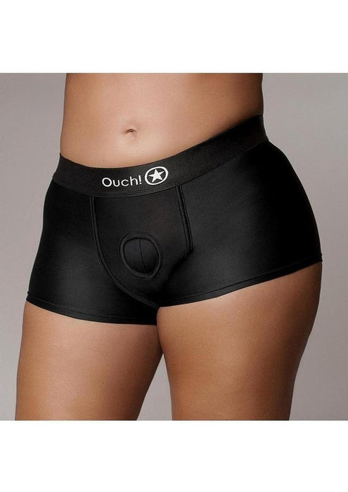 Ouch! Vibrating Strap-On Boxer with Rechargeable Bullet for Comfortable Wear