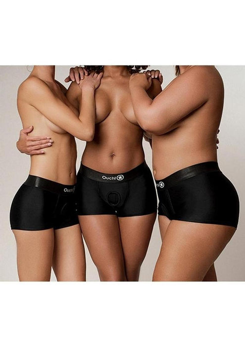 Ouch! Vibrating Strap-On Boxer with Rechargeable Bullet for Comfortable Wear