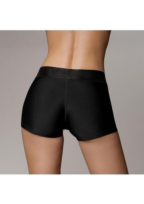 Ouch! Vibrating Strap-On Boxer with Rechargeable Bullet for Comfortable Wear XS/SM