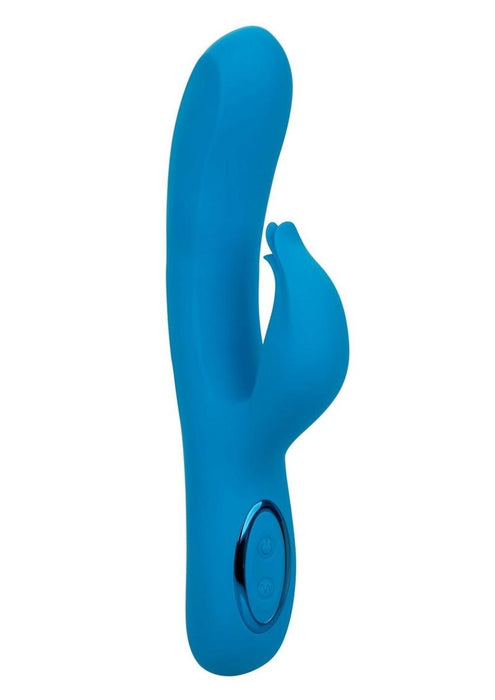 Azure Collection Flutter G Rechargeable Silicone Rabbit Vibrator - Blue