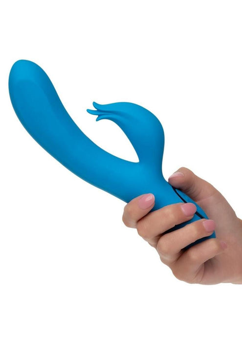 Azure Collection Flutter G Rechargeable Silicone Rabbit Vibrator - Blue