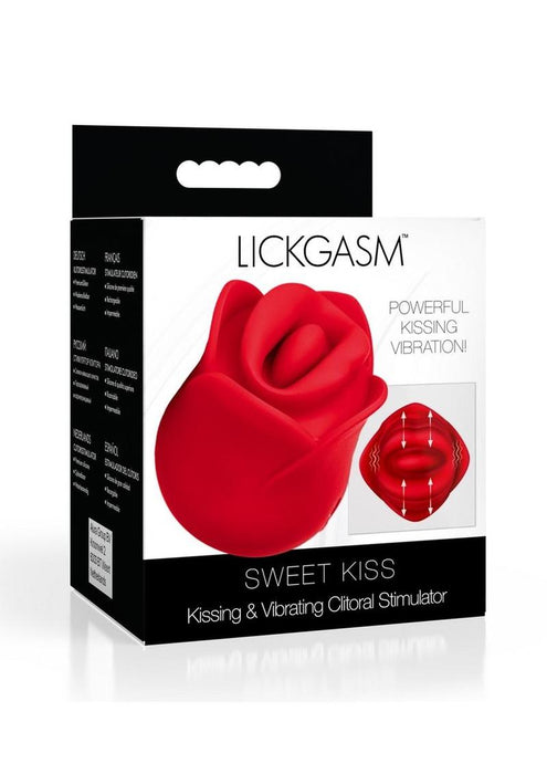 Lickgasm Sweet Kiss Kissing & Vibrating Rechargeable Silicone Clitoral Stimulator - Red