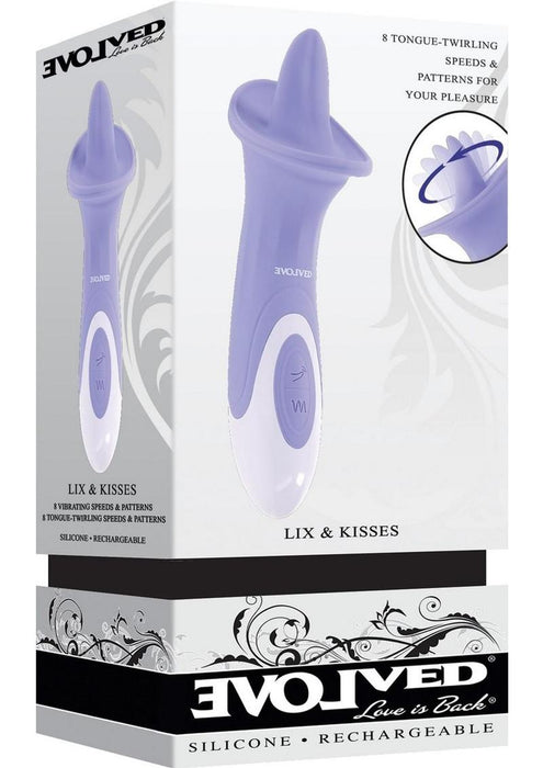 Lix & Kisses Rechargeable Silicone Clitoral Stimulator - Purple