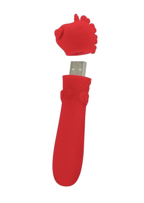 Unihorn Cupid's Beau Rechargeable Silicone USB Bullet- Red