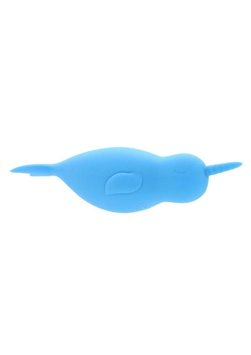 Unihorn of the Sea Neigh Mo The Narwhal Rechargeable Silicone Vibrator - Blue