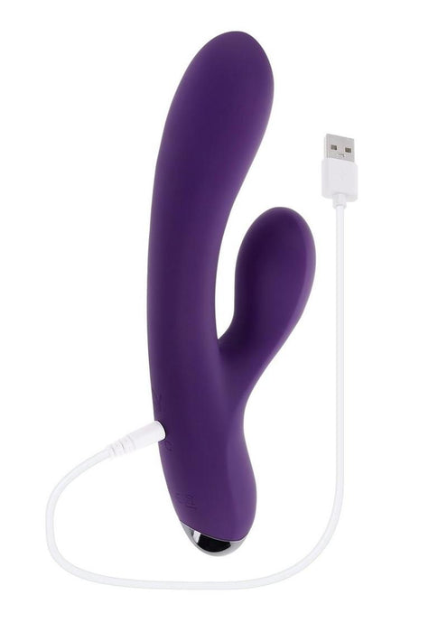 Playboy New Crush Rechargeable Silicone Rabbit Vibrator - Purple