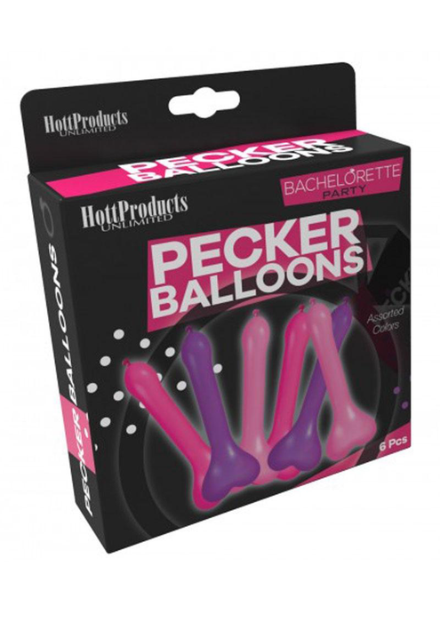 Pecker Balloons - Asst. Colors Box of 6