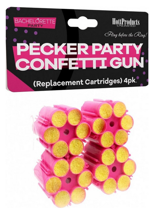 Pecker Party Confetti Gun Refill Cartridges 4PC Pack