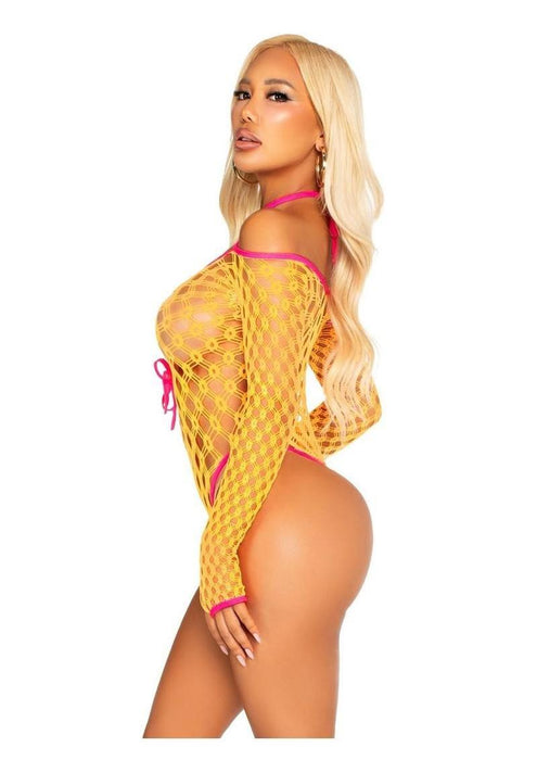89350 Eyelet Net Teddy with Tie-Front