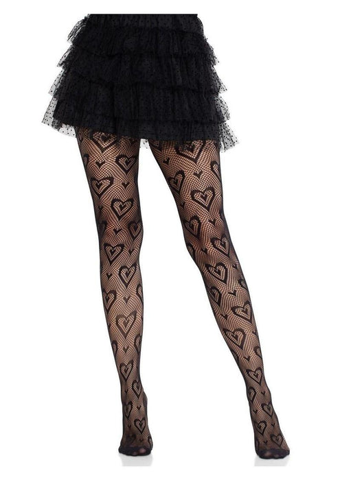9239 Double Heart Net Tights