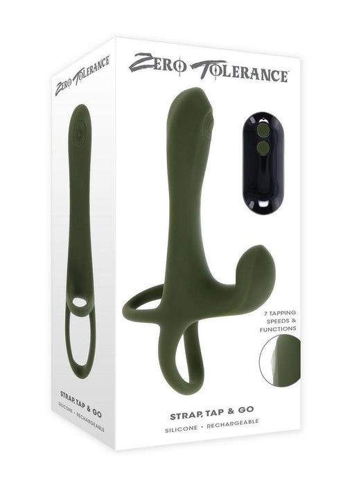Zero Tolerance Strap Tap & Go Rechargeable Silicone Strapless Strap-On - Green