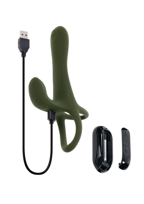 Zero Tolerance Strap Tap & Go Rechargeable Silicone Strapless Strap-On - Green