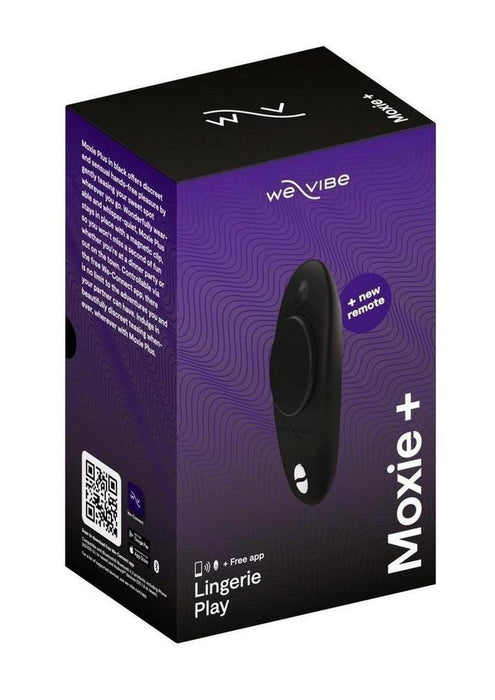 We-Vibe Moxie+ Wearable Rechargeable Silicone Panty Vibe Clitoral Stimulator with Remote Control - Satin Black