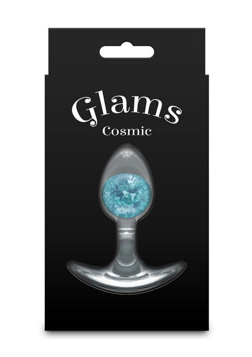 Glams Cosmic Silicone Anal Plug - Small - Clear/Blue