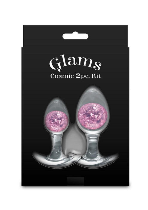 Cosmic Glams Silicone Anal Plug Kit (2pc Set) - Pink