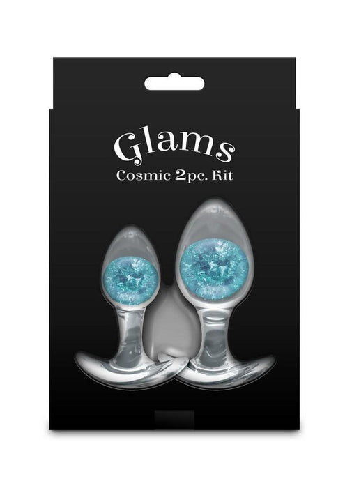 Cosmic Glams Silicone Anal Plug Kit (2pc Set) - Blue
