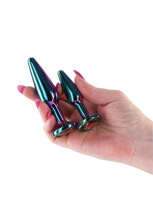 Rear Assets Tapered Trainer Chrome Plated Anal Plugs Kit (3pc Set) - Multicolor