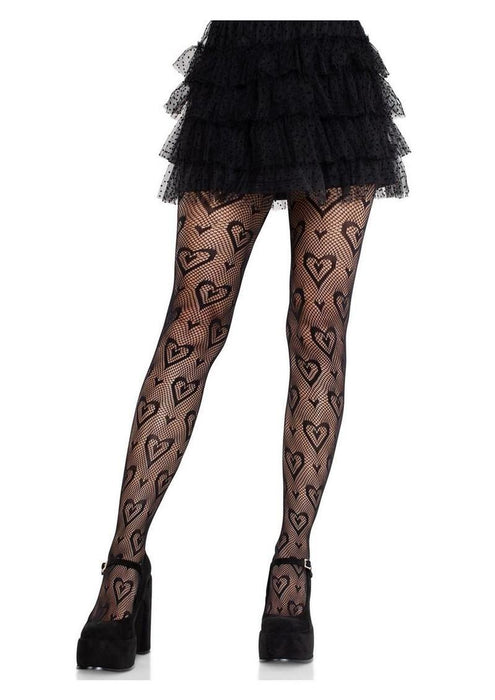 9239 Double Heart Net Tights