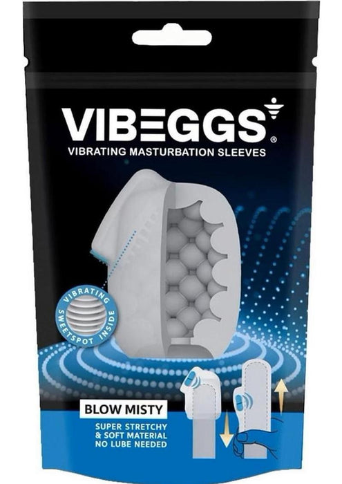 VIBEGGS Blow Misty Unisex Masturbation Egg - White/Blue