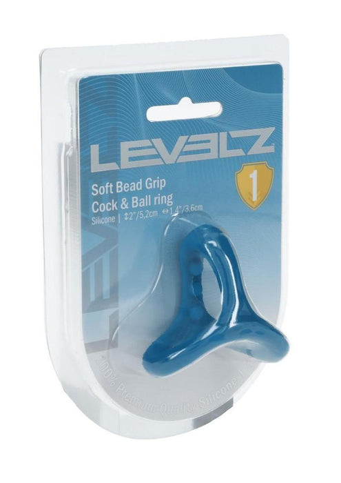 Levelz Soft Bead Grip Silicone Cock & Ball Ring - Teal