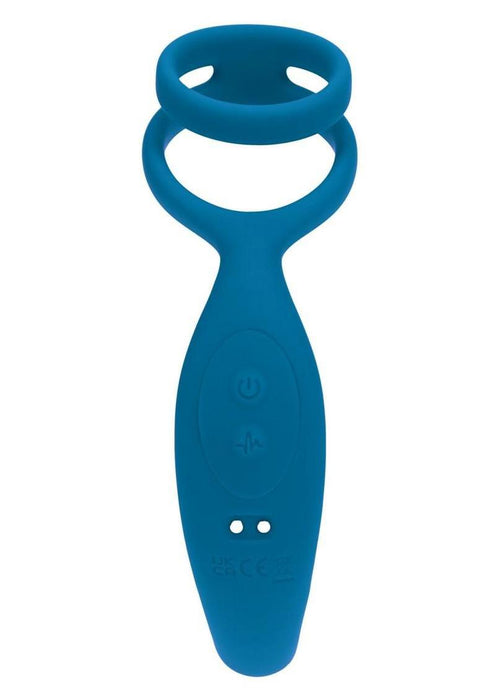 Levelz Vibrating Silicone Rechargeable Prostate Stimulator with Cock & Ball Ring - Teal