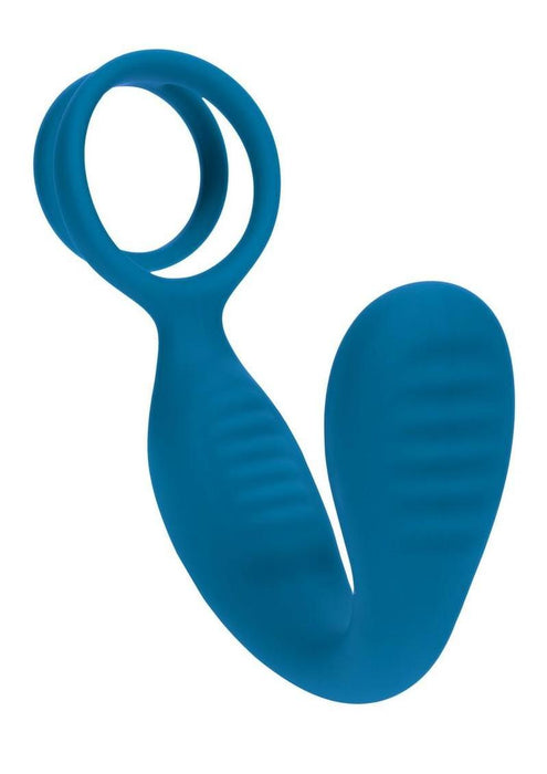Levelz Vibrating Silicone Rechargeable Prostate Stimulator with Cock & Ball Ring - Teal