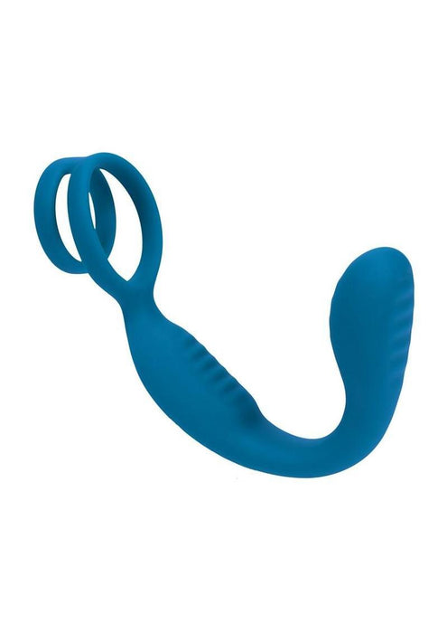 Levelz Vibrating Silicone Rechargeable Prostate Stimulator with Cock & Ball Ring - Teal