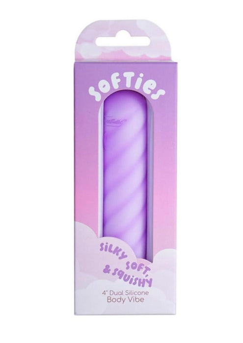 Softies Dual Silicone Rechargeable Body Bullet Vibrator 4in - Green