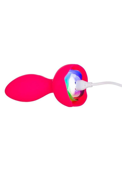 M'Lady Light Up Rotating Silicone Rechargeable Anal Plug - Pink