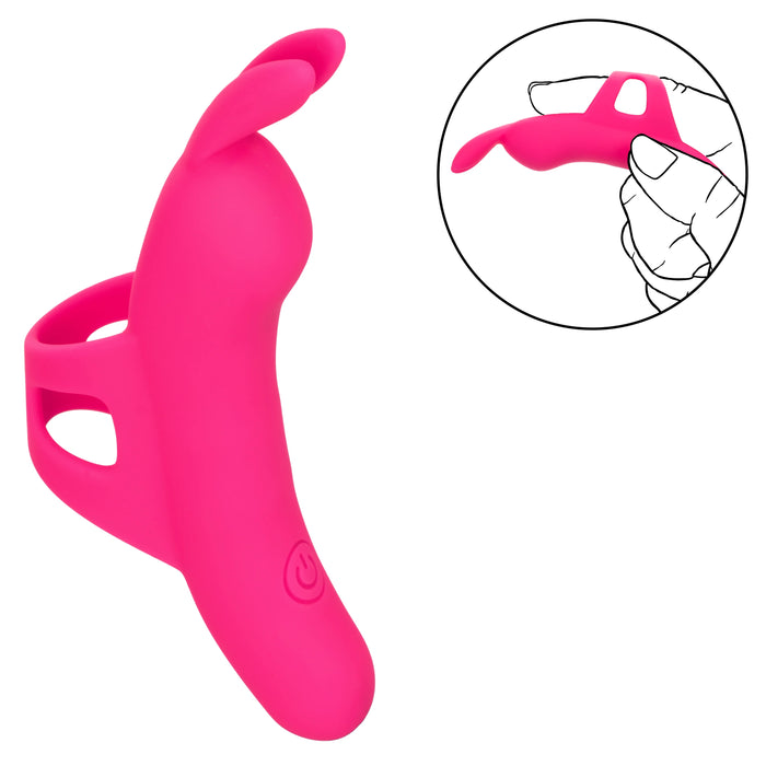 Neon Vibes The Flirty Vibe Rechargeable Silicone Finger Vibrator - Pink