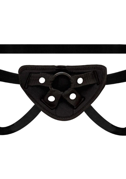 Lux Fetish Vibrating Strap-on & Dildo Set 7.5in - Black/Vanilla