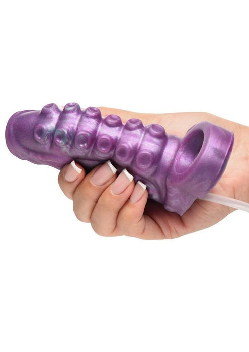 Creature Cocks Tentacle Squirting Silicone Penis Enhancer - Purple