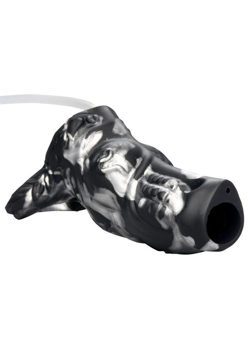 Creature Cocks Night Prowler Squirting Silicone Penis Enhancer - Silver/Black