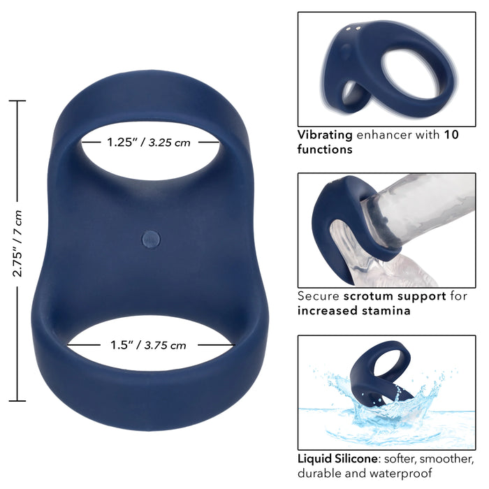 Viceroy Silicone Rechargeable Max Dual Ring - Blue