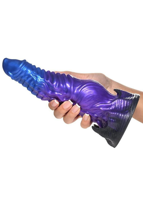 Creature Cocks Diabolos Thrusting & Vibrating Rechargeable Silicone Dildo with Remote Control - Purple/Black