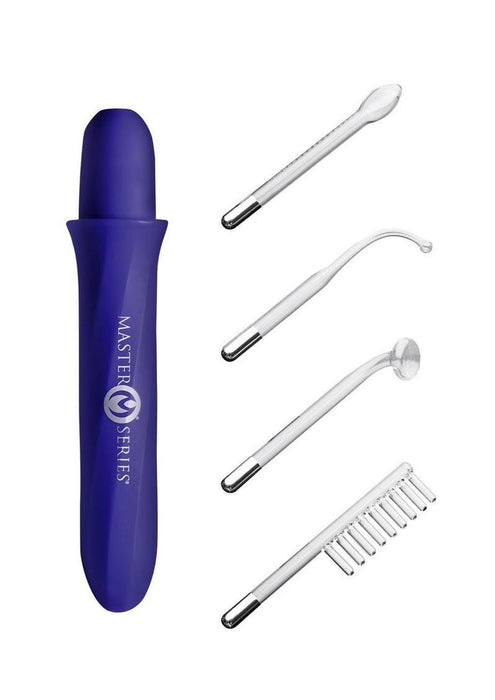 Master Series Elektrawand Rechargeable E-Stim Wand with Attachments - Purple