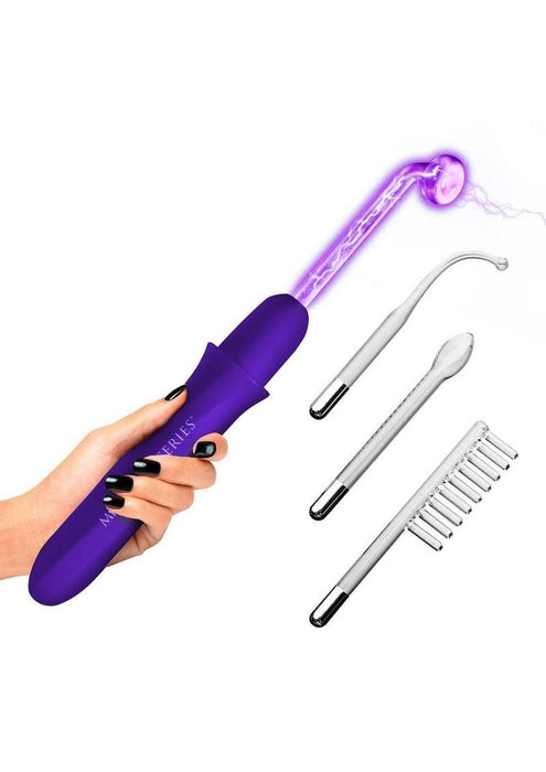 Master Series Elektrawand Rechargeable E-Stim Wand with Attachments - Purple