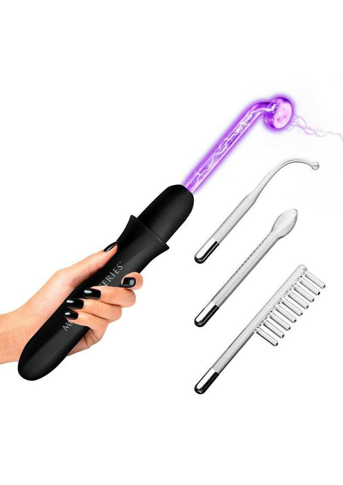 Master Series Elektrawand Rechargeable E-Stim Wand with Attachments - Black