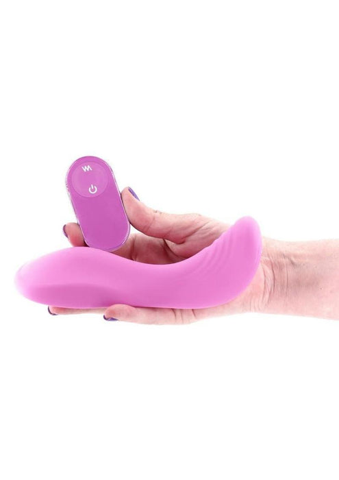 Grinders Rocker Rechargeable Silicone Vibrating Dual Motor Pad with Remote Control - Pink