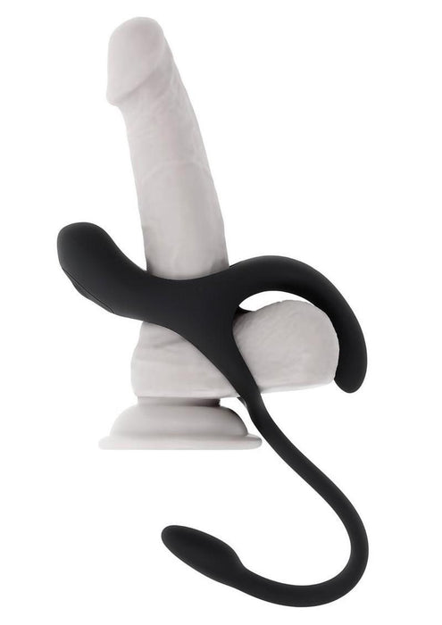 Zero Tolerance All the Bases Rechargeable Silicone Couples Ring and Plug with Remote Control - Black