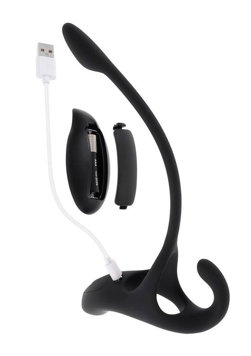 Zero Tolerance All the Bases Rechargeable Silicone Couples Ring and Plug with Remote Control - Black