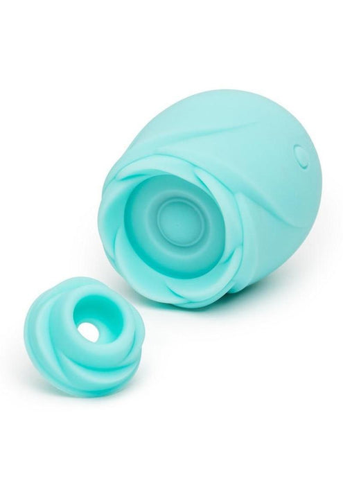 Romp Rose Glow Rechargeable Silicone Glow-In-The-Dark Air Clitoral Stimulator - Blue