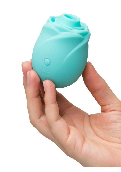 Romp Rose Glow Rechargeable Silicone Glow-In-The-Dark Air Clitoral Stimulator - Blue