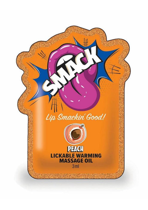 SMACK Warming Lickable Massage Oil 3ML Pouch - Peach