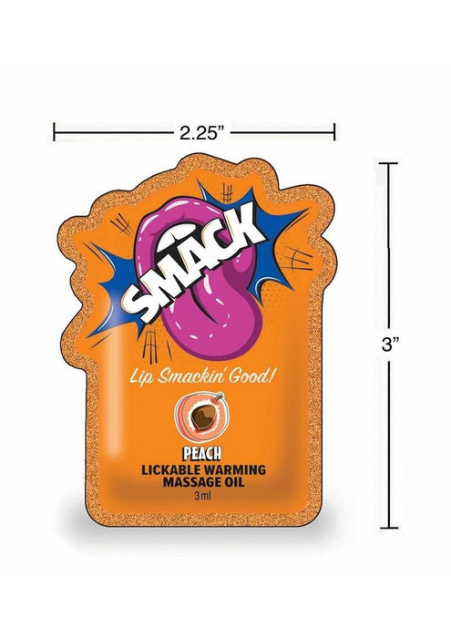 SMACK Warming Lickable Massage Oil 3ML Pouch - Peach