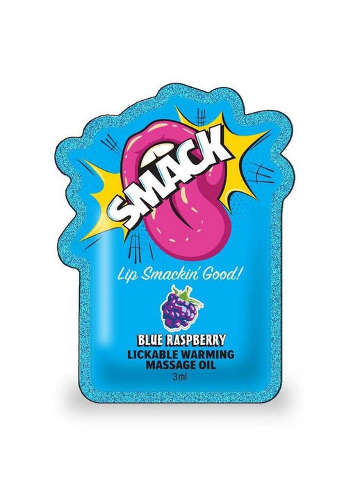 SMACK Warming Lickable Massage Oil 3ML Pouch - Blue Raspberry