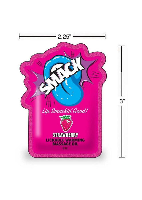SMACK Warming Lickable Massage Oil 3ML Pouch - Strawberry