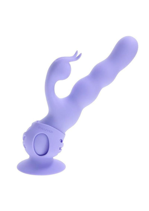 Wiggly Bunny Rechargeable Silicone Rabbit Vibrator - Purple