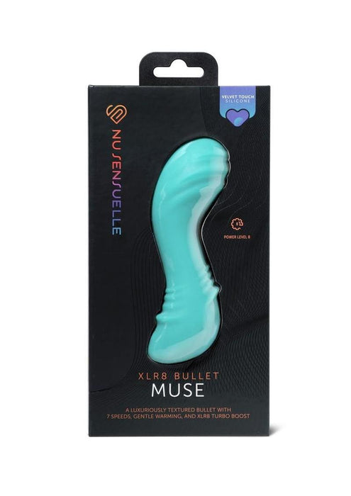 Nu Sensuelle Muse XLR8 Rechargeable Silicone Bullet Vibrator with Heat - Blue